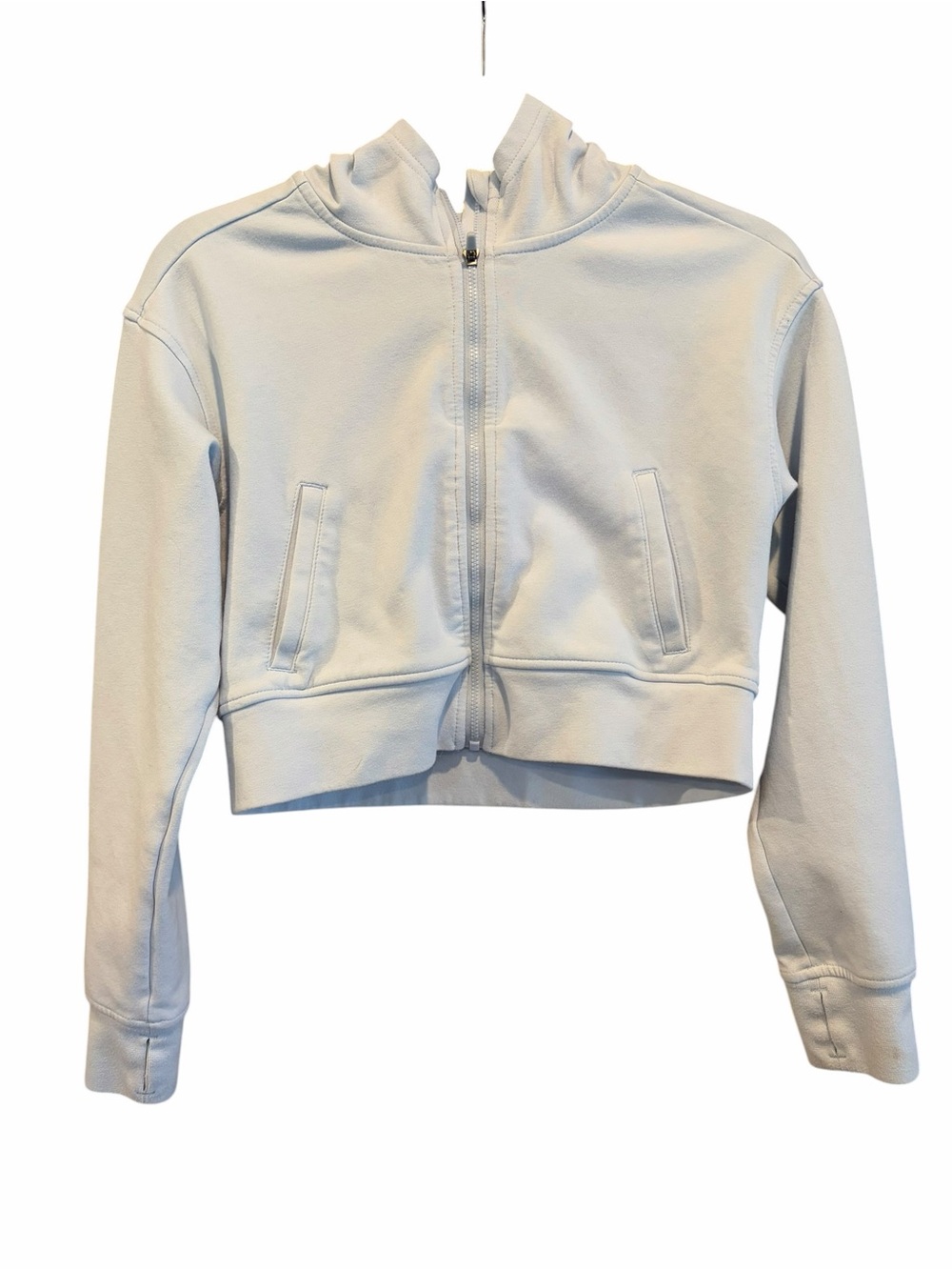 Girls Light Blue Cropped Hoodie